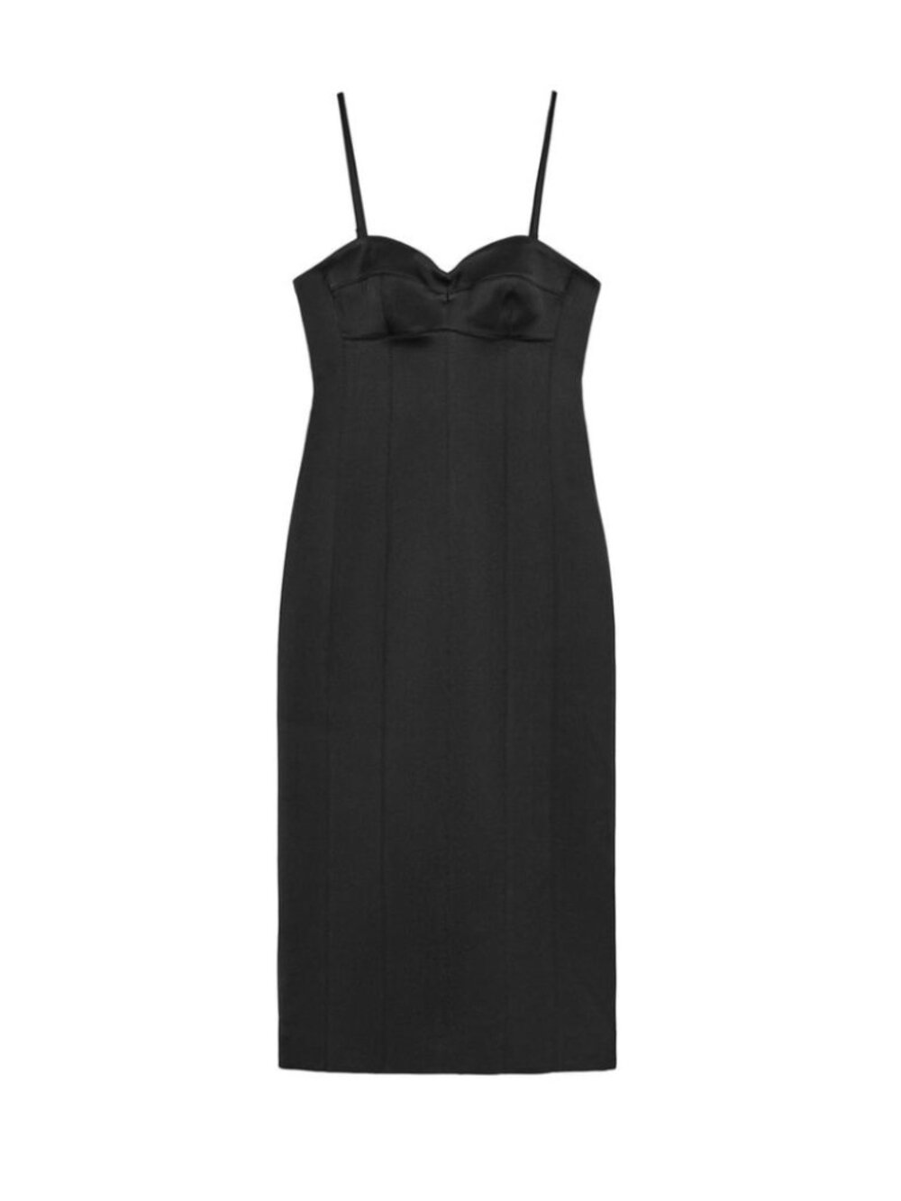 NWT ZW COLLECTION MULTI-POSITION BLACK SATIN DRESS - Attachable Straps - M
